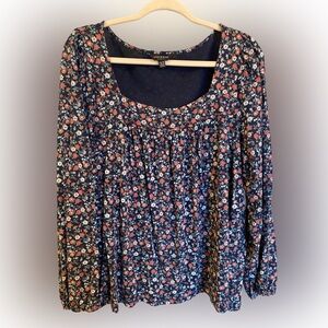 Lucky Brand Navy Blue Floral Shirt
